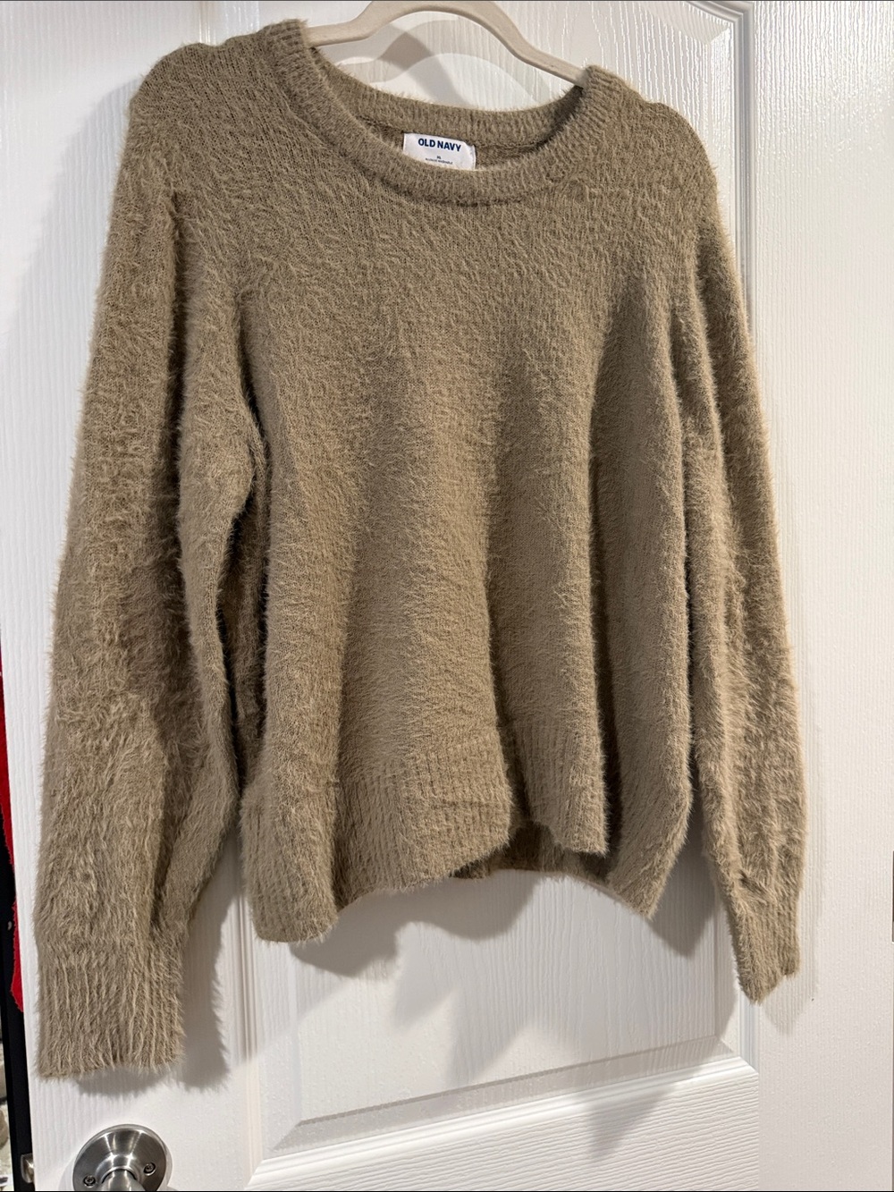 Old Navy Fuzzy Crewneck Sweater - Taupe Brown